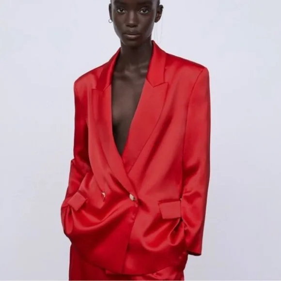 Zara Red Tailored Blazer & Bermuda Shorts Set - Picture 2 of 7